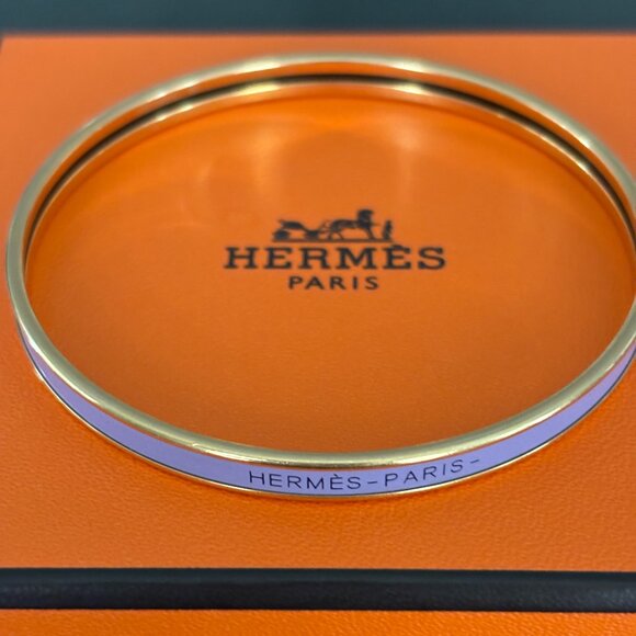 Hermes Jewelry - Hermes Uni Bangle in Lavender & Yellow Gold | Timeless Classic!